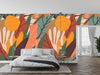 Colorful Leaves Wallpaper, Seamless Pattern Mural, Oversized Custom Size Wall Art, Non-Woven, Non-Adhesive, Modern Wall Paper, Removable