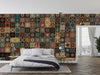 Colorful Vintage Mandala Wallpaper, Seamless Pattern Mural, Oversized Custom Size Wall Art, Non-Woven, Non-Adhesive, Modern Wall Paper, Removable
