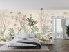 Blossom Trees Wallpaper, Sparrows Mural, Oversized Custom Size Wall Art, Non-Woven, Non-Adhesive, Modern Wall Paper, Removable