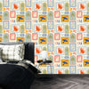 Retro Tropical Summer Wallpaper, Seamless Pattern Mural, Oversized Custom Size Wall Art, Non-Woven, Non-Adhesive, Modern Wall Paper, Removable