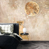 Cute Lion Baby Wallpaper, Gold Moon Mural, Oversized Custom Size Wall Art, Non-Woven, Non-Adhesive, Modern Wall Paper, Removable