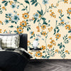 Cute Wildflowers Wallpaper, Seamless Pattern Mural, Oversized Custom Size Wall Art, Non-Woven, Non-Adhesive, Modern Wall Paper, Removable