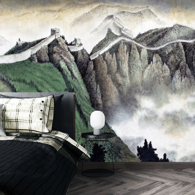 Chinese Wall Wallpaper, Painted Style Mural, Oversized Custom Size Wall Art, Non-Woven, Non-Adhesive, Modern Wall Paper, Removable