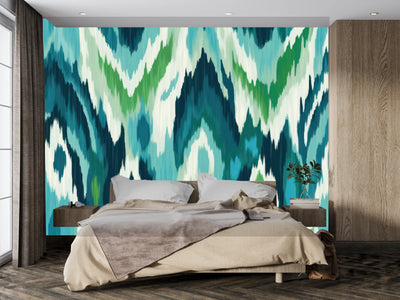 Ikat Ethnic Pastel Tones Wallpaper, Seamless Pattern Mural, Oversized Custom Size Wall Art, Non-Woven, Non-Adhesive, Modern Wall Paper, Removable