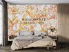 Fantastic Flowers and Butterflies Wallpaper, Seamless Pattern Mural, Oversized Custom Size Wall Art, Non-Woven, Non-Adhesive, Modern Wall Paper, Removable