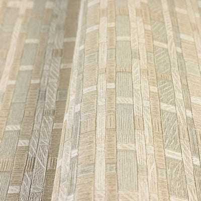 Beige Realistic Basket Weave Wallpaper, 3D Deep Embossed Premium Wallcovering - Walloro High End Wallcoverings & More