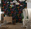 Colorful Dinosaur Skeletons Wallpaper, Seamless Pattern Mural, Oversized Custom Size Wall Art, Non-Woven, Non-Adhesive, Modern Wall Paper, Removable