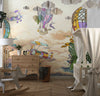Colorful Balloons Wallpaper, Airplanes Mural, Oversized Custom Size Wall Art, Non-Woven, Non-Adhesive, Modern Wall Paper, Removable