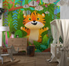 Cute Tiger Wallpaper, Exotic Jungle Mural, Oversized Custom Size Wall Art, Non-Woven, Non-Adhesive, Modern Wall Paper, Removable