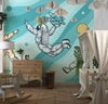 Sport Activities Wallpaper, Astronauts Mural, Oversized Custom Size Wall Art, Non-Woven, Non-Adhesive, Modern Wall Paper, Removable