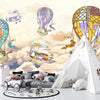 Colorful Balloons Wallpaper, Airplanes Mural, Oversized Custom Size Wall Art, Non-Woven, Non-Adhesive, Modern Wall Paper, Removable