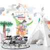 Cute Animals Wallpaper, Travelling by Balloon Mural, Oversized Custom Size Wall Art, Non-Woven, Non-Adhesive, Modern Wall Paper, Removable