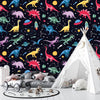Astronaut Dinosaurs Wallpaper, Cute Space Seamless Pattern Mural, Oversized Custom Size Wall Art, Non-Woven, Non-Adhesive, Modern Wall Paper, Removable