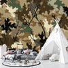 Realistic Camouflage Wallpaper, Seamless Pattern Mural, Oversized Custom Size Wall Art, Non-Woven, Non-Adhesive, Modern Wall Paper, Removable