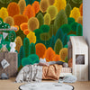 Autumn Forest Wallpaper, Seamless Pattern Mural, Oversized Custom Size Wall Art, Non-Woven, Non-Adhesive, Modern Wall Paper, Removable