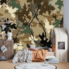 Realistic Camouflage Wallpaper, Seamless Pattern Mural, Oversized Custom Size Wall Art, Non-Woven, Non-Adhesive, Modern Wall Paper, Removable