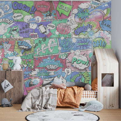 Comics Wallpaper, Graffiti Mural, Oversized Custom Size Wall Art, Non-Woven, Non-Adhesive, Modern Wall Paper, Removable