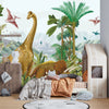 Dino World Wallpaper, Palms Mural, Oversized Custom Size Wall Art, Non-Woven, Non-Adhesive, Modern Wall Paper, Removable