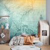 Ancient Globe Wallpaper, World Map Background Mural, Oversized Custom Size Wall Art, Non-Woven, Non-Adhesive, Modern Wall Paper, Removable