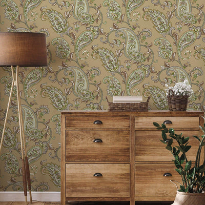 Brown Luxury Paisley Deep Embossed Wallpaper, Traditional Rich Textured Wallcovering - Walloro High End Wallcoverings & More