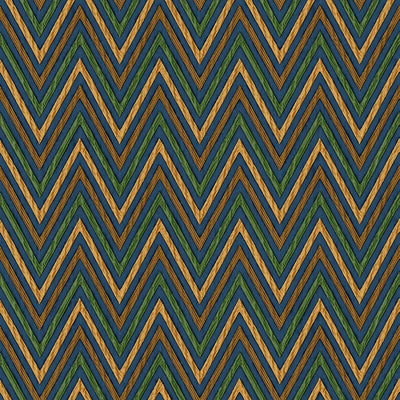Chevron Wallpaper, Green, Blue, Yellow Geometric Deep Embossed Zigzag Pattern Geometric Wallcovering - Walloro High End Wallcoverings & More