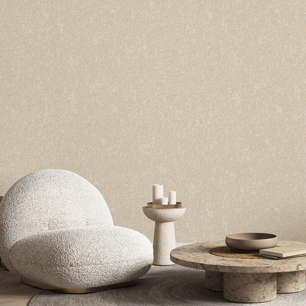 Cream Modern Textured Wallpaper, Solid Color Sparkling Light Neutral Colors Non-Pasted Wallcovering - Walloro High End Wallcoverings & More