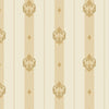 Cream Ornate Striped Wallpaper, Deep Embossed Regal Vintage Damask Wallcovering - Walloro High End Wallcoverings & More