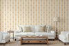 Cream Ornate Striped Wallpaper, Deep Embossed Regal Vintage Damask Wallcovering - Walloro High End Wallcoverings & More