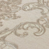 Damask Flocked Velvet Feel Wallpaper, Cream Deep 3D Embossed Quilted Texture Luxury Wallcovering, Non-Woven - Walloro High End Wallcoverings & More