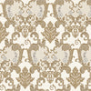 Damask Flocked Velvet Feel Wallpaper, White Gold Deep 3D Embossed Quilted Texture Luxury Wallcovering, Non-Woven - Walloro High End Wallcoverings & More