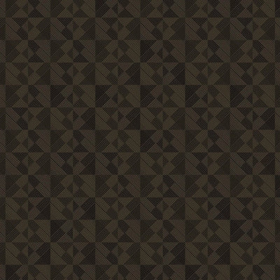 Dark Tan Solid Color Square Pattern Wallpaper, 3D Embossed Glossy Sleek Checkered Geometric Wall Paper - Walloro High End Wallcoverings & More