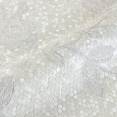 Decorative Gray Flowered Embossed Wallpaper, Home Wall Decor, Aesthetic Wallpaper, Textured Wallcovering Non-Adhesive - 41.7”W X 393”H - Walloro High End Wallcoverings & More