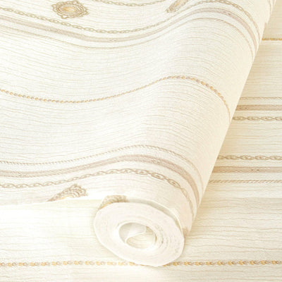 Decorative Striped Embossed Wallpaper, Cream, Silver 3D Boho Art Deco Ornate Home Wall Decor, Washable - Walloro High End Wallcoverings & More