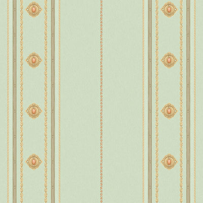 Decorative Striped Embossed Wallpaper, Lime Green, Gold 3D Boho Art Deco Ornate Home Wall Decor, Washable, Durable - Walloro High End Wallcoverings & More