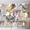 Abstract Sculpture Wallpaper, Seamless Pattern Mural, Oversized Custom Size Wall Art, Non-Woven, Non-Adhesive, Modern Wall Paper, Removable