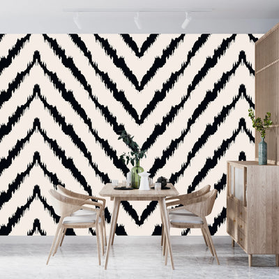 Diagonal Ikat Wallpaper, Seamless Pattern Mural, Oversized Custom Size Wall Art, Non-Woven, Non-Adhesive, Modern Wall Paper, Removable