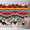 Colorful Wave Ikat Wallpaper, Seamless Pattern Mural, Oversized Custom Size Wall Art, Non-Woven, Non-Adhesive, Modern Wall Paper, Removable