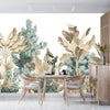 Tropical Botanical Wallpaper, Vintage Mural, Oversized Custom Size Wall Art, Non-Woven, Non-Adhesive, Modern Wall Paper, Removable