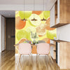 Oranges and Limes Wallpaper, Seamless Pattern Mural, Oversized Custom Size Wall Art, Non-Woven, Non-Adhesive, Modern Wall Paper, Removable