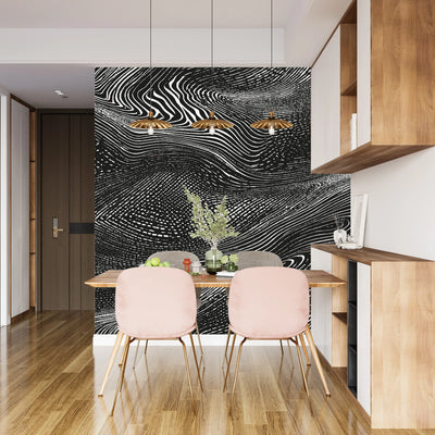 Black Overlay Monochrome Wallpaper, Grungy Texture Mural, Oversized Custom Size Wall Art, Non-Woven, Non-Adhesive, Modern Wall Paper, Removable