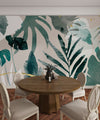 Abstract Art Gold Wallpaper, Tropical Leaves Mural, Oversized Custom Size Wall Art, Non-Woven, Non-Adhesive, Modern Wall Paper, Removable