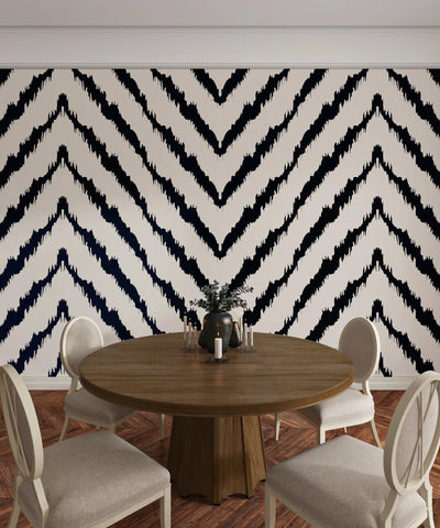 Diagonal Ikat Wallpaper, Seamless Pattern Mural, Oversized Custom Size Wall Art, Non-Woven, Non-Adhesive, Modern Wall Paper, Removable
