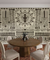 Tribal African Wallpaper, Seamless Pattern Mural, Oversized Custom Size Wall Art, Non-Woven, Non-Adhesive, Modern Wall Paper, Removable