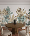 Tropical Botanical Wallpaper, Vintage Mural, Oversized Custom Size Wall Art, Non-Woven, Non-Adhesive, Modern Wall Paper, Removable
