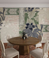 Floral Wallpaper, Patchwork Mural, Oversized Custom Size Wall Art, Non-Woven, Non-Adhesive, Modern Wall Paper, Removable