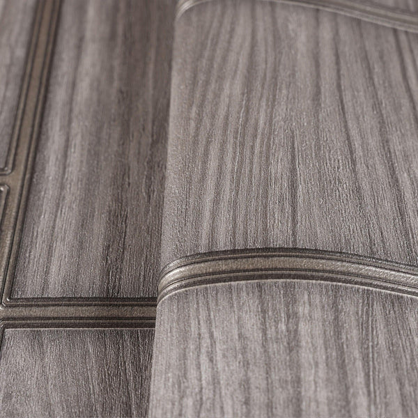 Elegant Wood Pattern 3D Embossed Wallpaper, Gray Color Farmhouse Lodge Realistic Wood Plank Textured Wall Covering - Walloro High End Wallcoverings & More