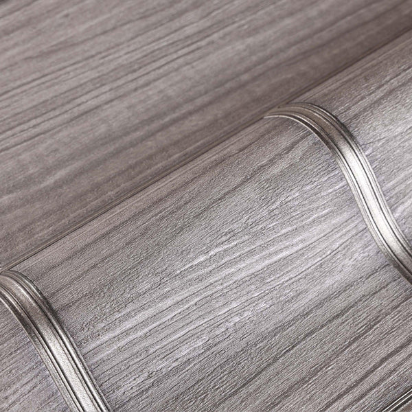 Elegant Wood Pattern 3D Embossed Wallpaper, Gray Color Farmhouse Lodge Realistic Wood Plank Textured Wall Covering - Walloro High End Wallcoverings & More