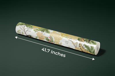 Safari Animals Wallpaper, Kids World Map Mural, Oversized Custom Size Wall Art, Non-Woven, Non-Adhesive, Modern Wall Paper, Removable