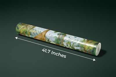 Dino World Wallpaper, Palms Mural, Oversized Custom Size Wall Art, Non-Woven, Non-Adhesive, Modern Wall Paper, Removable