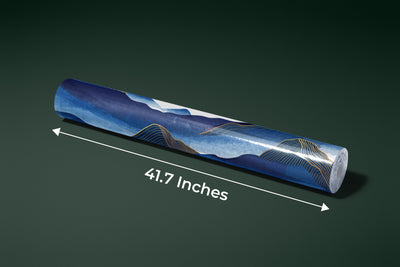 Blue Mountain Wallpaper, Golden Lines Mural, Oversized Custom Size Wall Art, Non-Woven, Non-Adhesive, Modern Wall Paper, Removable